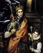 GRECO, El St Louis, King of France, with a Page oil on canvas